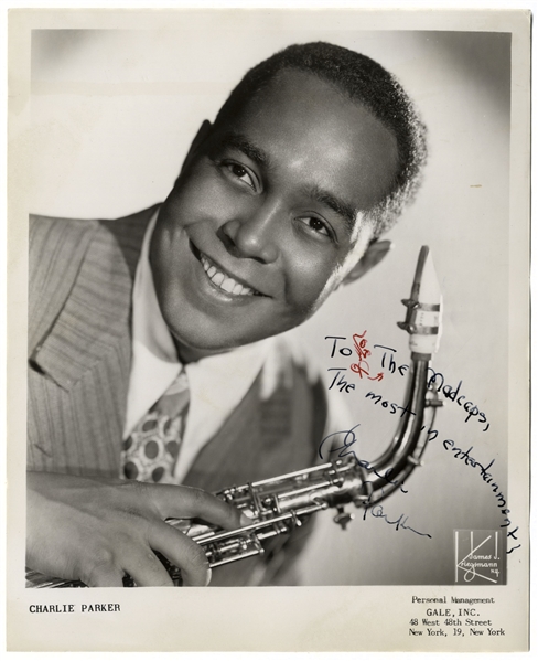 Charlie Parker Rare Signed 8'' x 10'' Photo -- With Roger Epperson COA